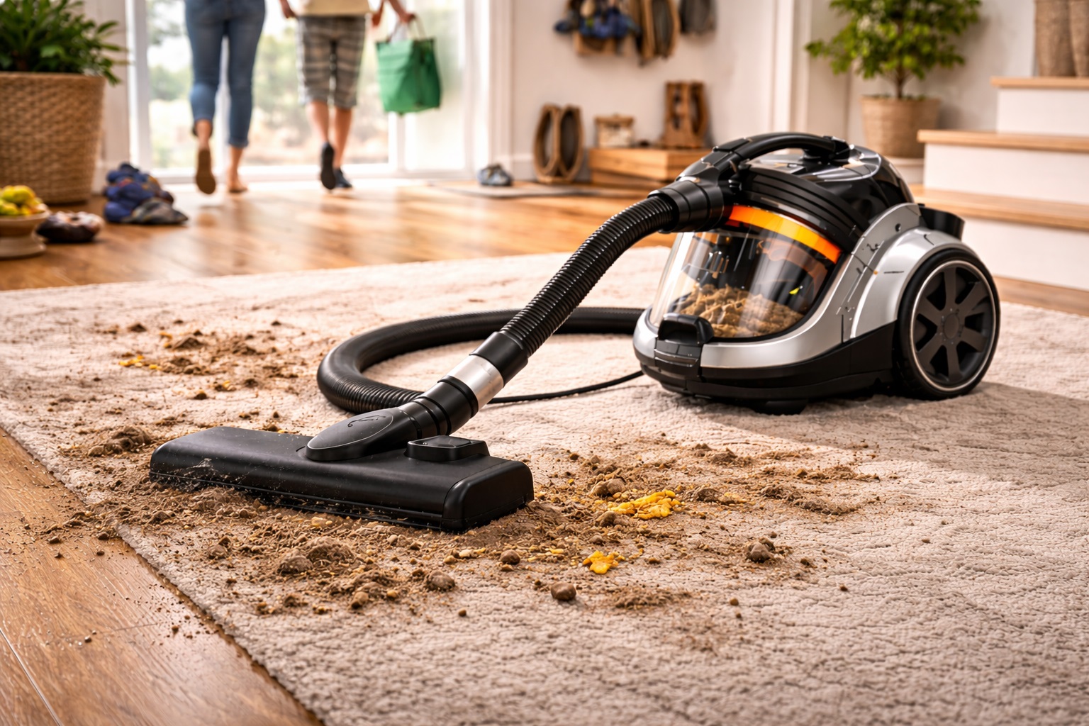Barrel Vacuum Cleaner for Heavy Traffic Areas - High Footfall Vacuum, Dirt and Debris Removal, Entryway Vacuum for Homes