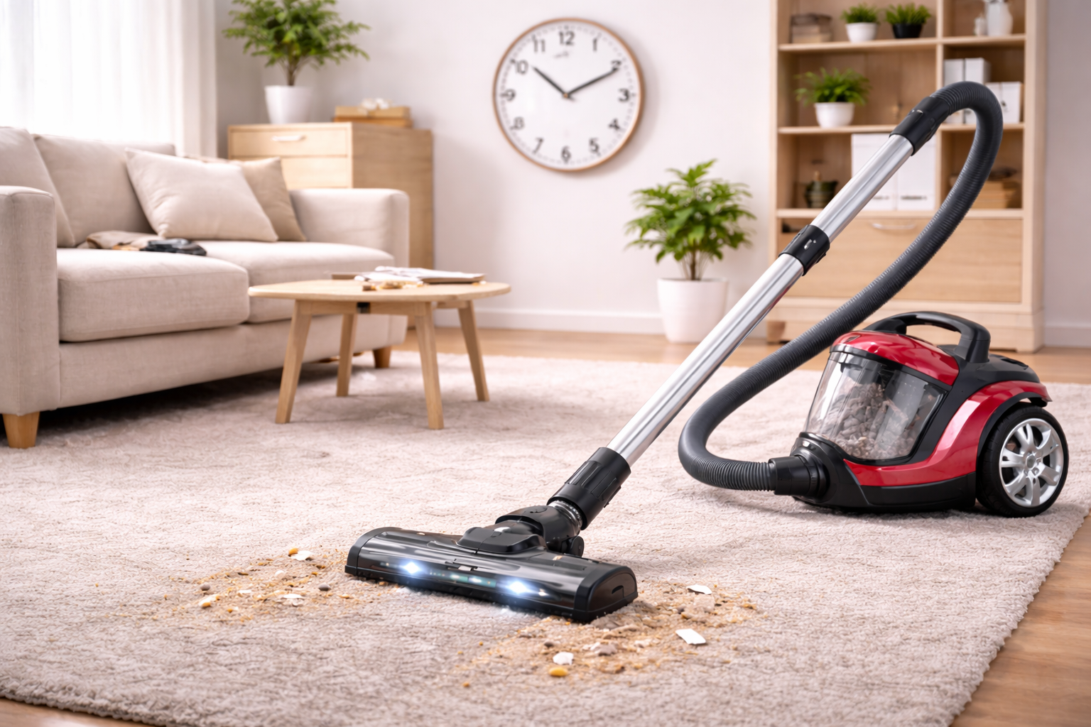Quick Cleaning Canister Vacuum Cleaner for Home – Fast Daily Tidy-Up, HEPA Filter, Powerful Suction
