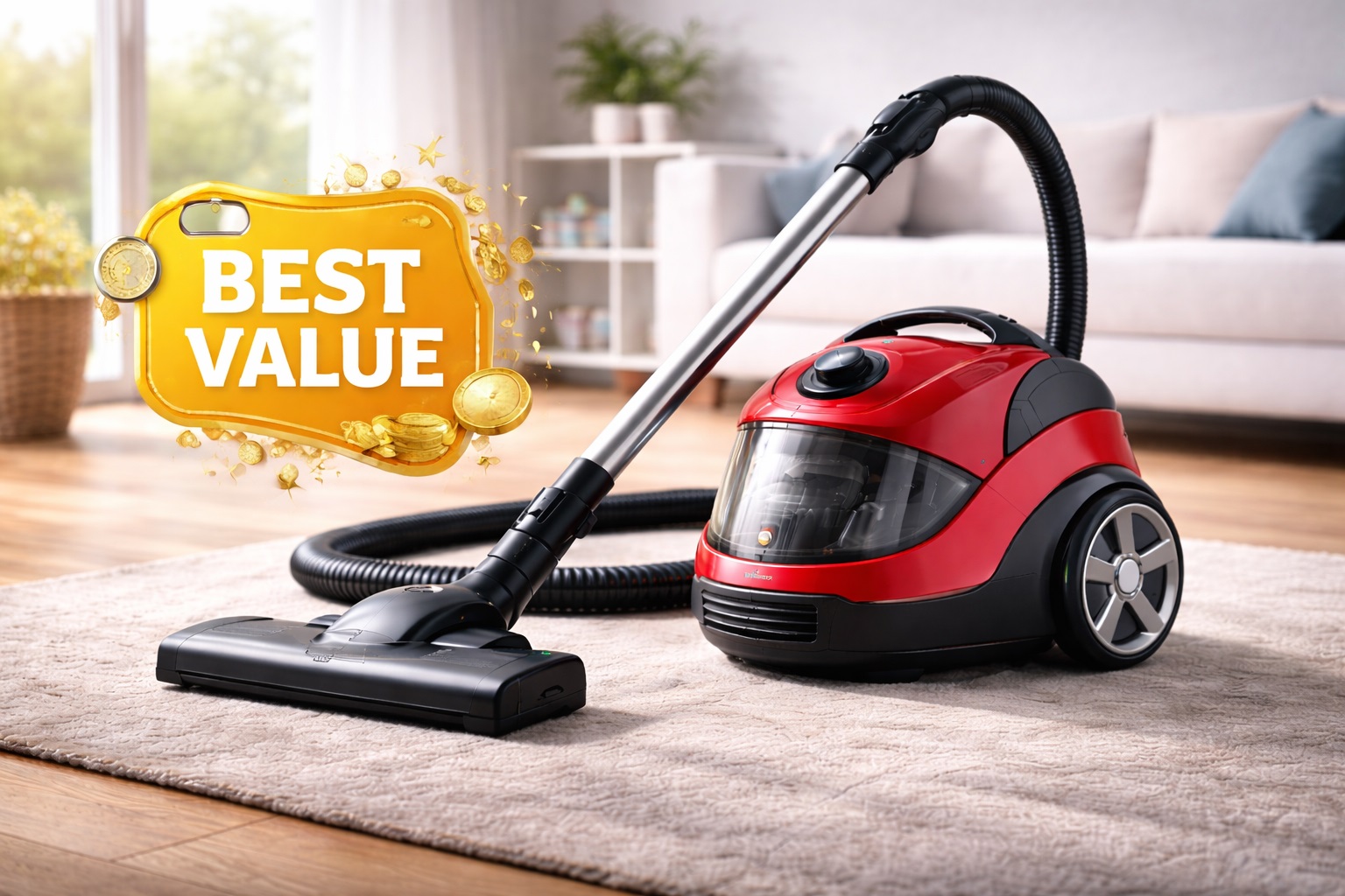 Best Value Canister Vacuum Cleaner – Red Budget Model with Powerful Suction | 2025
