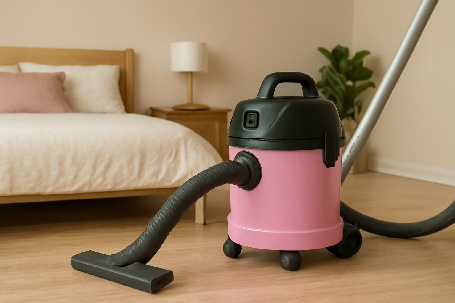 Pink Wet-Dry Vacuum Cleaner – Ideal for Home and Bedroom Cleaning