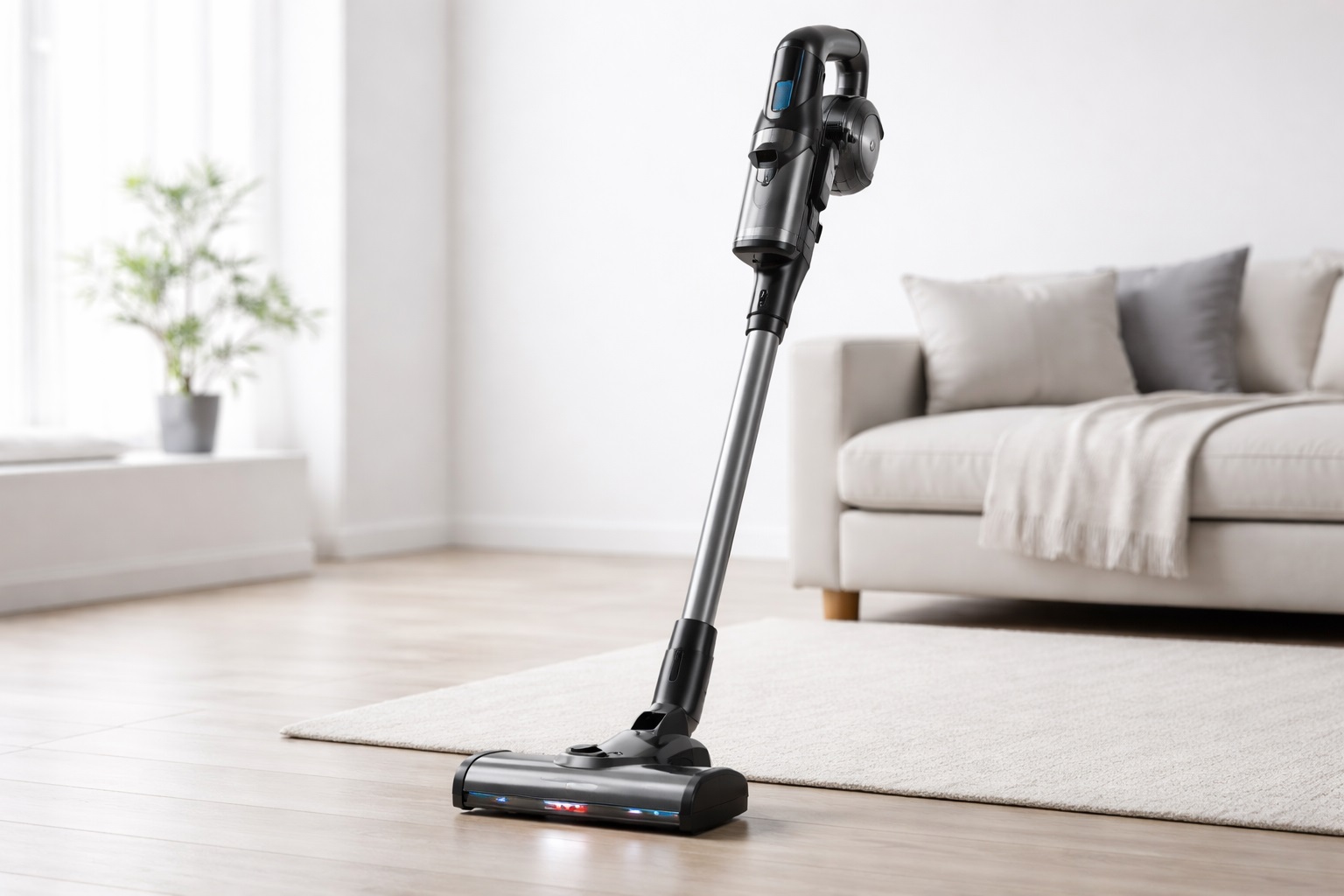 Cordless Stick Vacuum Cleaner with LED Motorized Brush & Rechargeable Lithium Battery