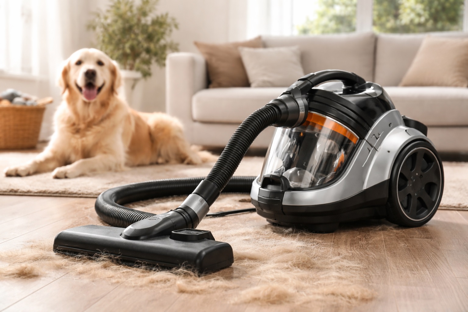 Pet Hair Vacuum Cleaner - Powerful Barrel Vacuum for Pet Hair Removal