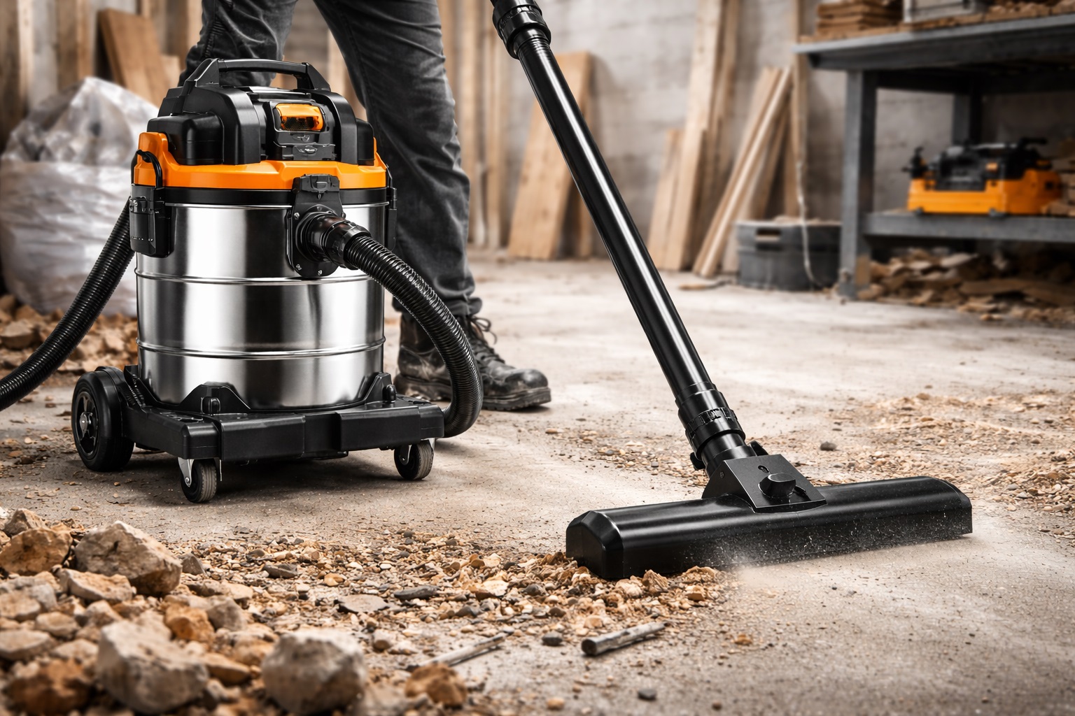 High-Suction Industrial Wet-Dry Vacuum Cleaner
