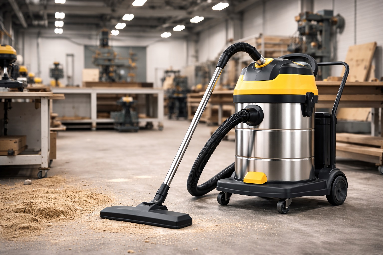 Heavy-Duty Industrial Vacuum Cleaner for Workshop and Sawdust Cleaning