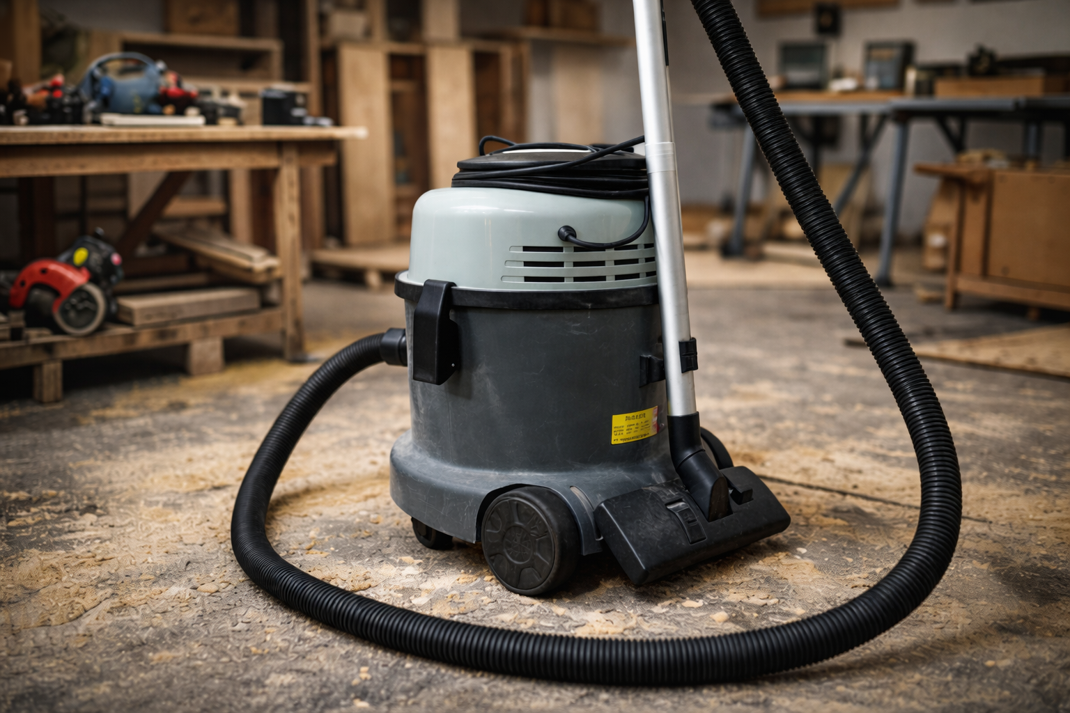 Heavy-Duty Industrial Wet and Dry Vacuum Cleaner for Workshop and Construction – Powerful Sawdust and Liquid Removal