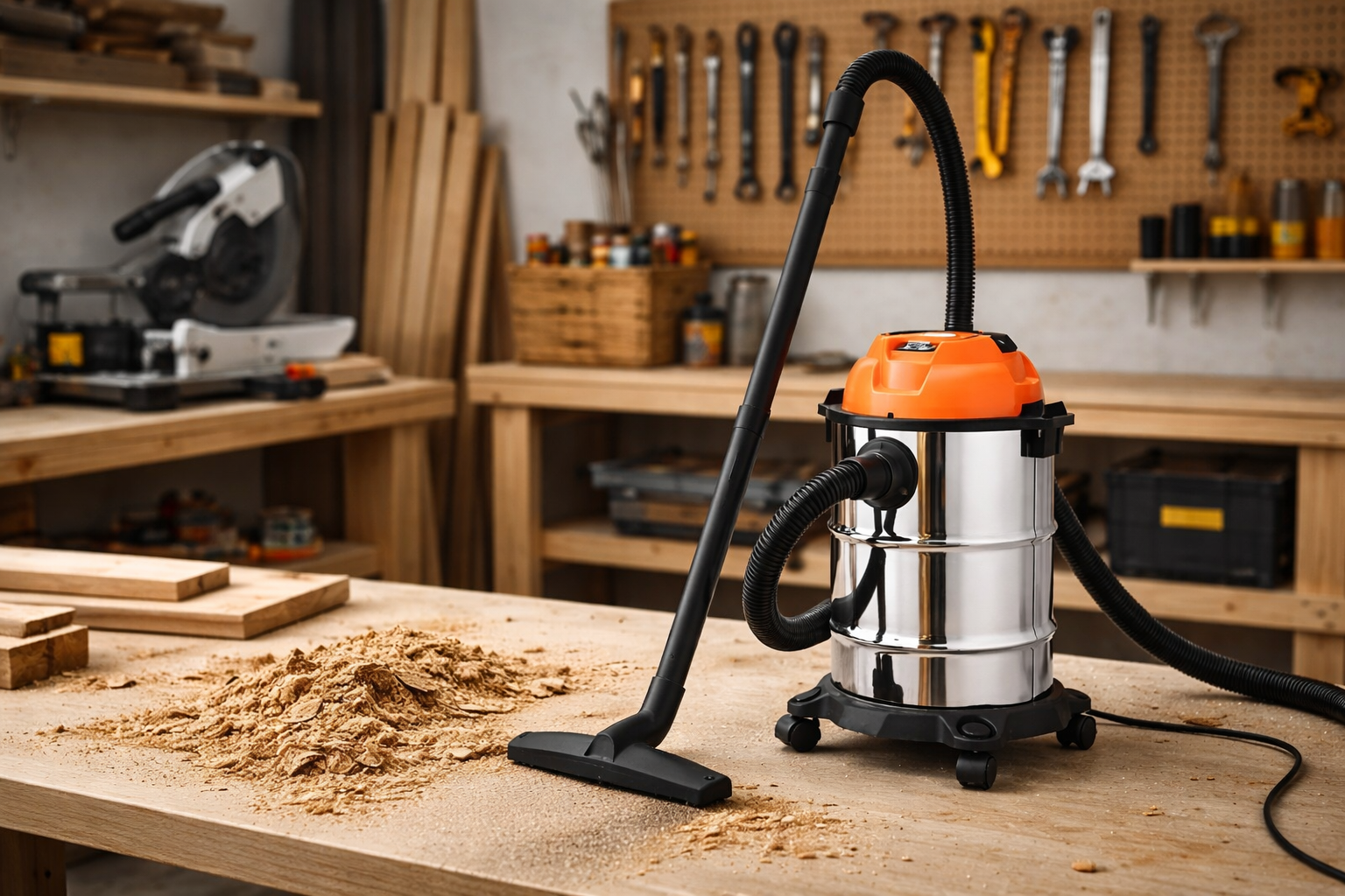 Heavy-Duty Wet and Dry Vacuum Cleaner for Workshop and Garage