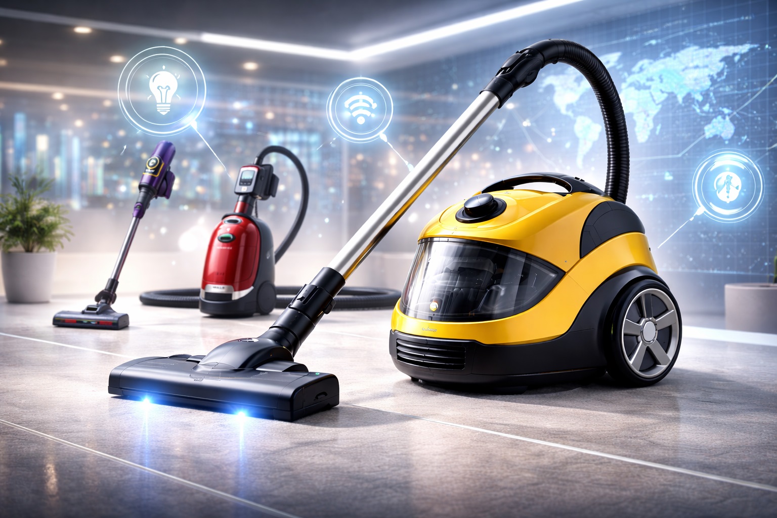 Smart Canister Vacuum Cleaner with HEPA Filter, Wi-Fi, Multi-Surface Cleaning – 2025 Model