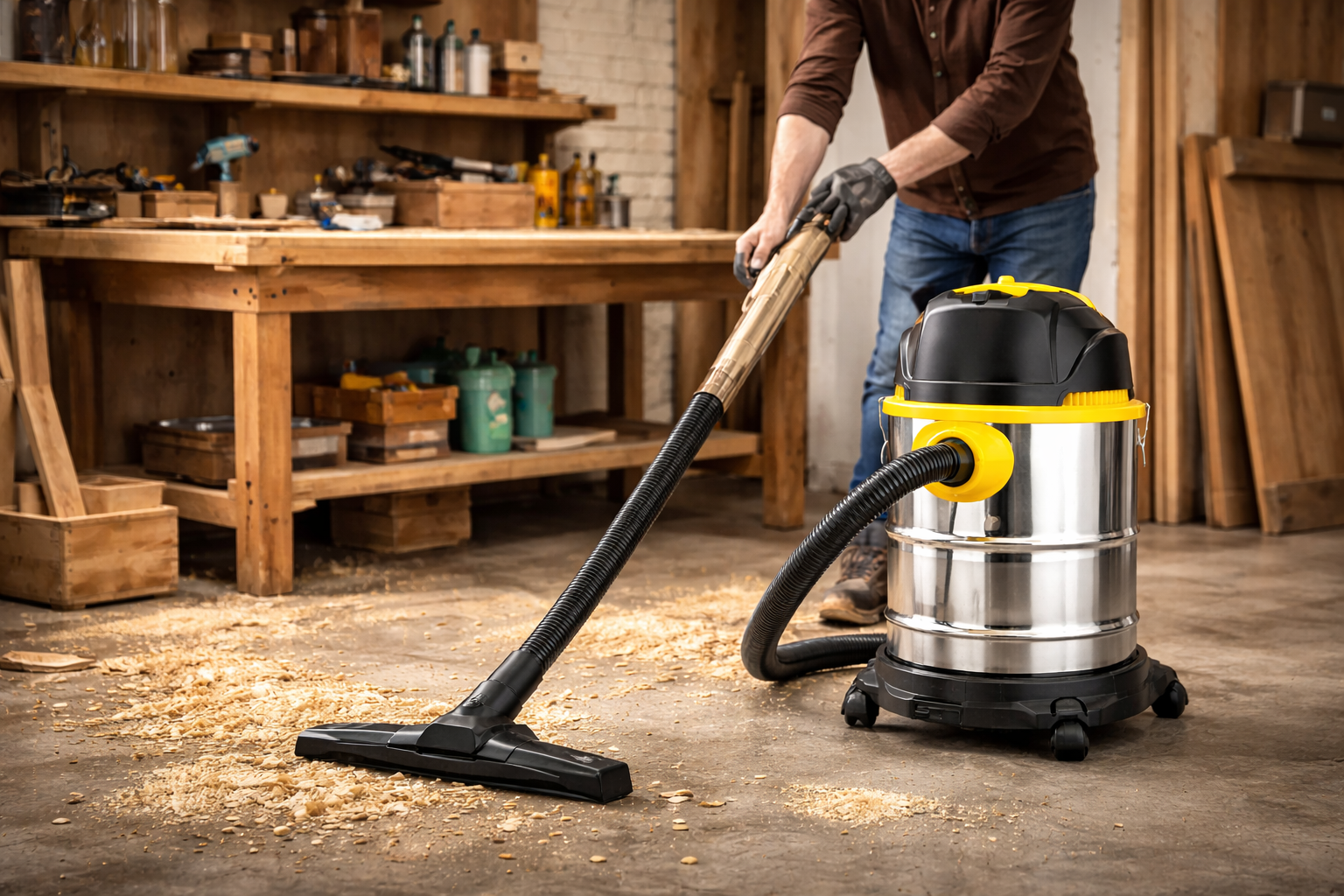25L Stainless Steel Industrial Wet and Dry Shop Vacuum Cleaner with Blower and HEPA Filter