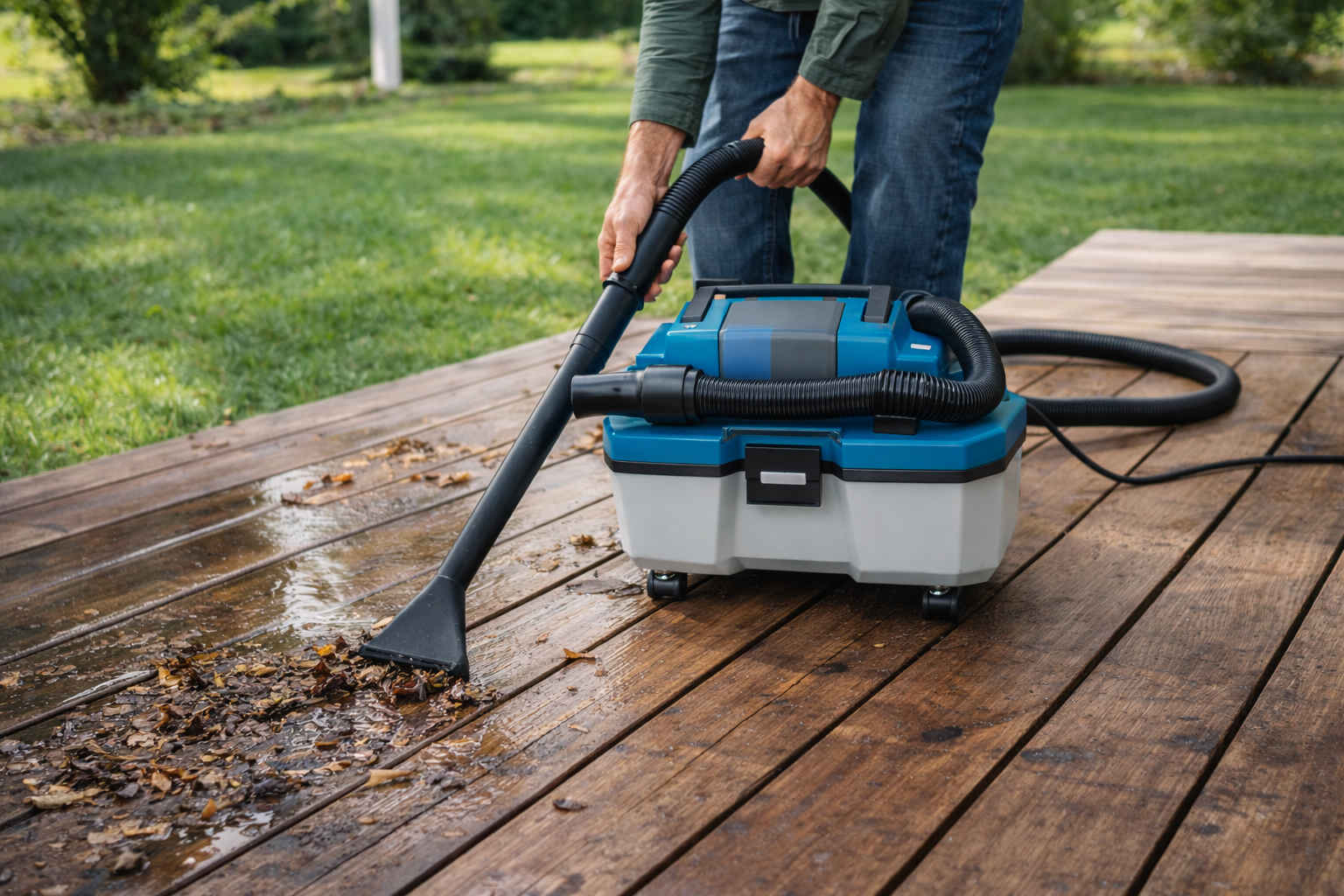 Outdoor Portable Wet & Dry Vacuum Cleaner for Deck and Patio Cleaning