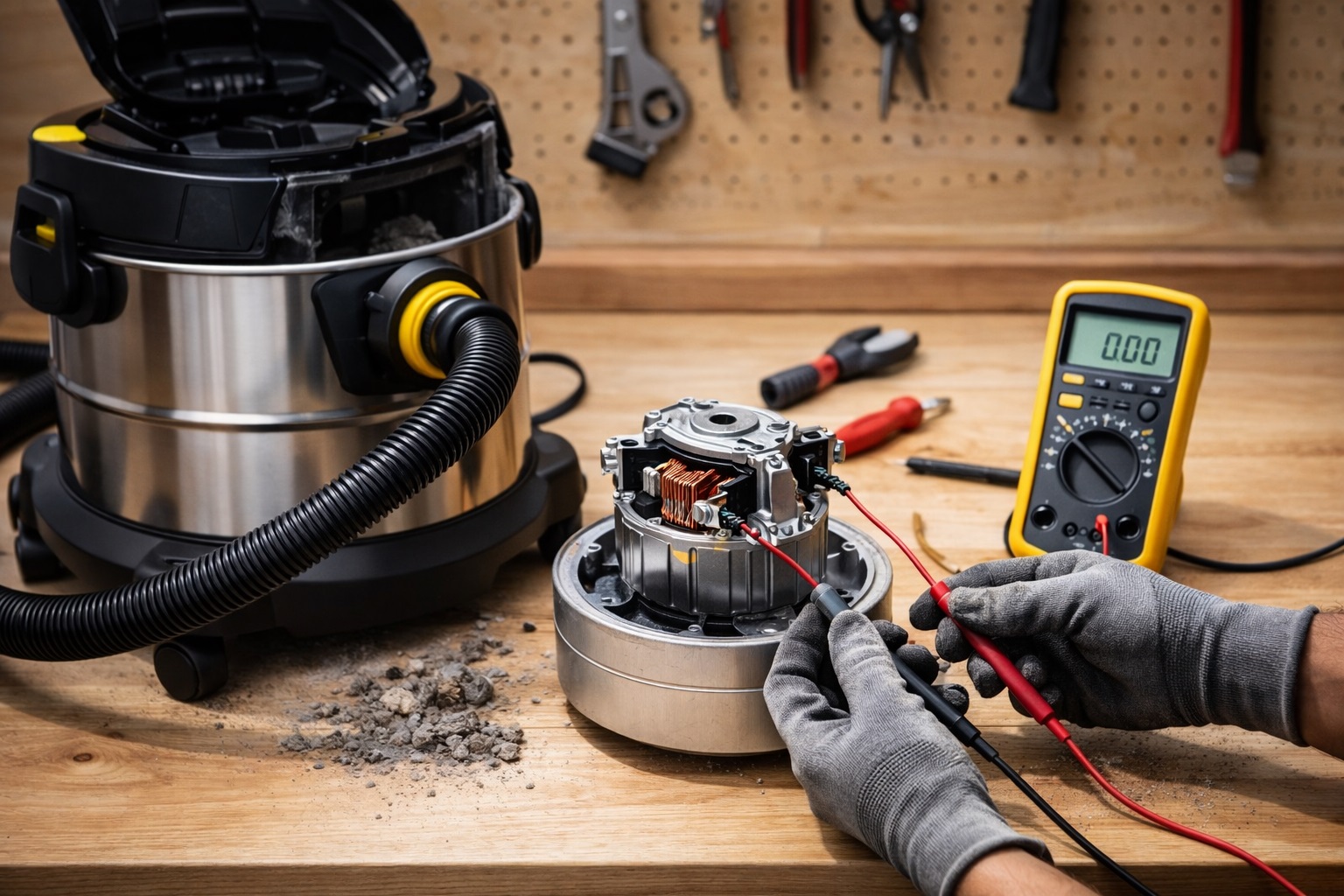 Stainless Steel Barrel Vacuum Cleaner with High-Performance Motor and Easy Maintenance