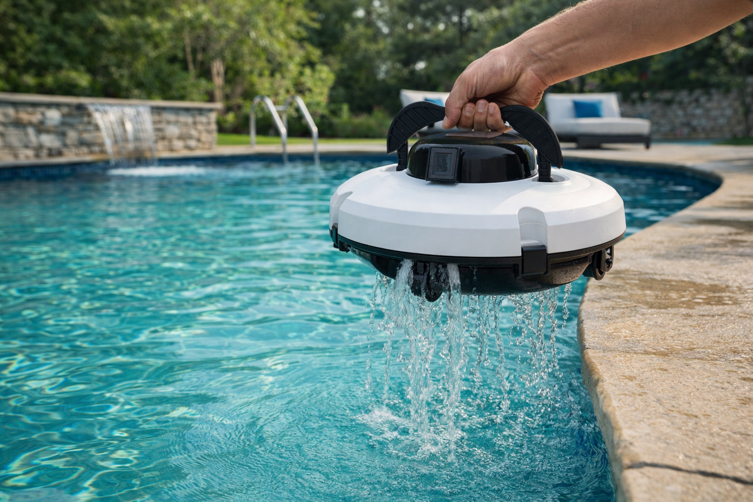 Cordless Robotic Pool Cleaner with Easy Lift Handle