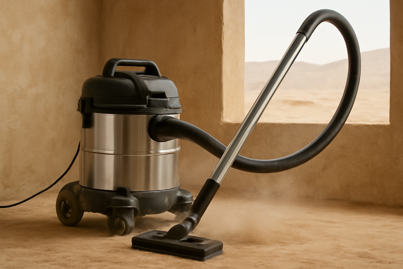 High-Capacity Barrel Vacuum Cleaner for Dusty and Dry Environments