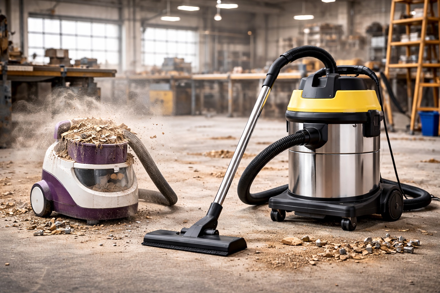 Industrial Vacuum Cleaner – Heavy Duty Shop & Factory Cleaning Equipment with Wet & Dry Suction