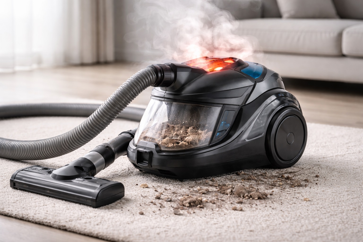 Multi-Cyclone Bagless Canister Vacuum Cleaner with HEPA Filter and Overheat Protection