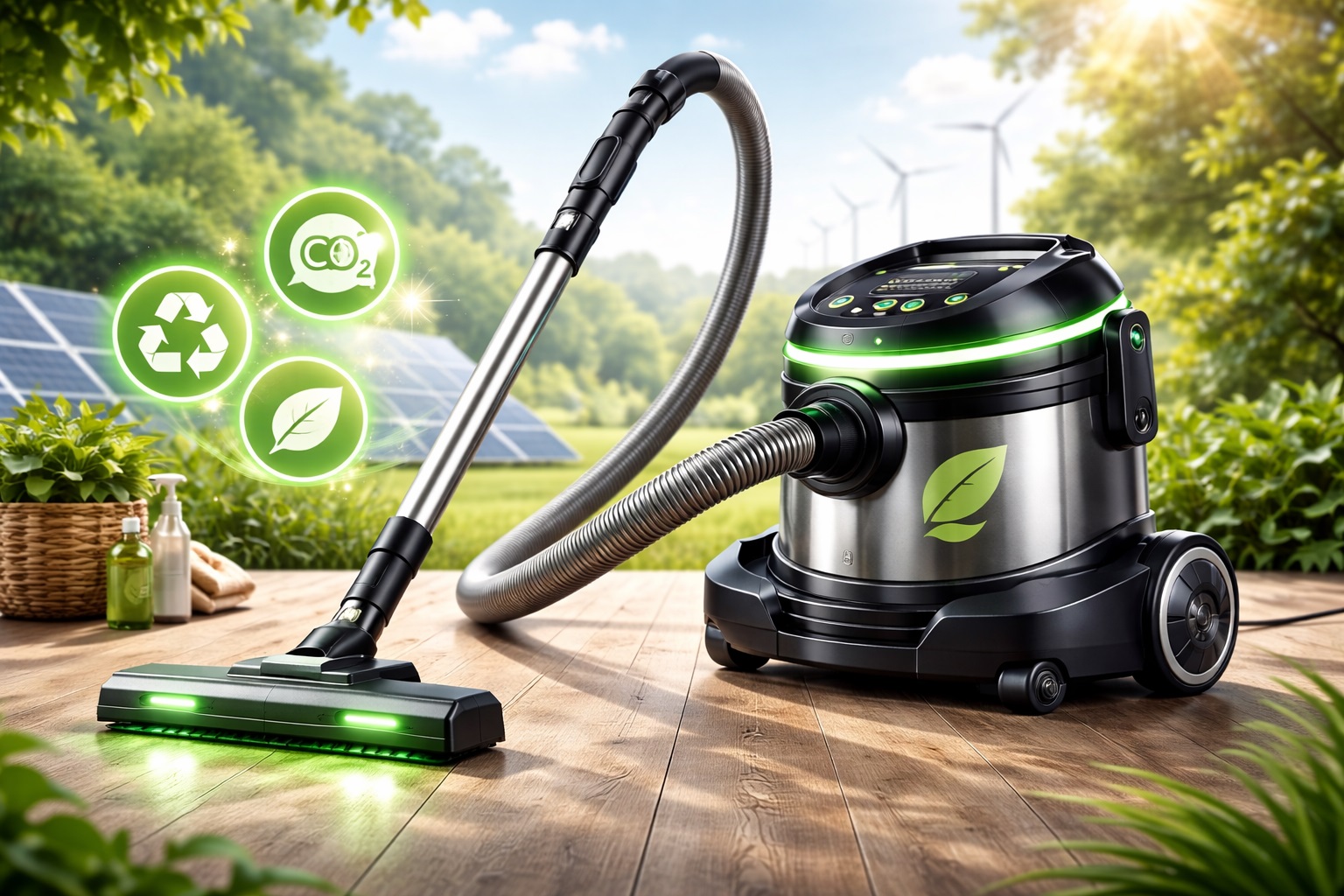 Eco-Conscious Barrel Vacuum Cleaner with Green Technology