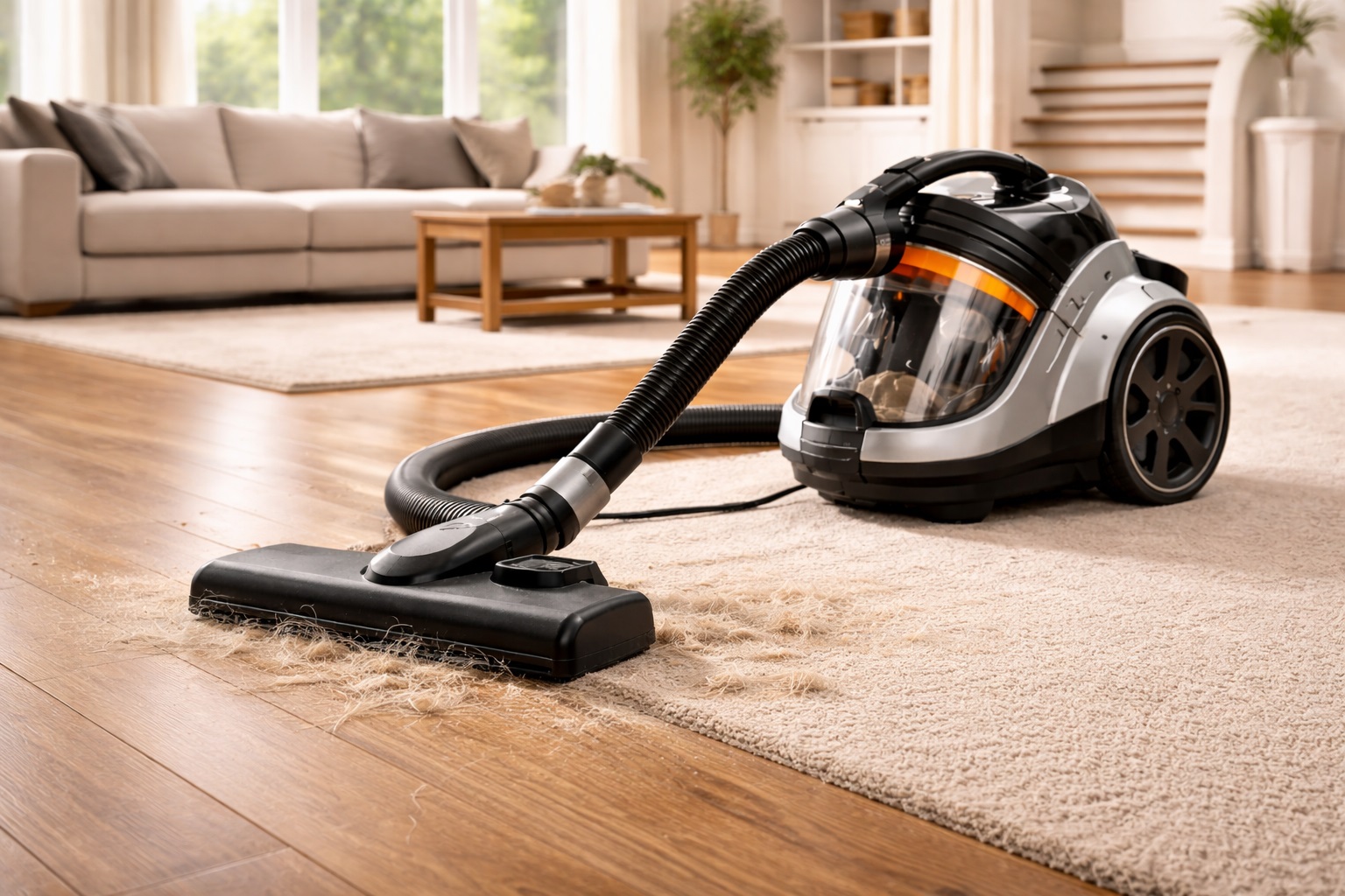 Barrel Vacuum Cleaner - Dual Surface Vacuum for Hardwood and Carpet, Pet Hair Removal for All Floors