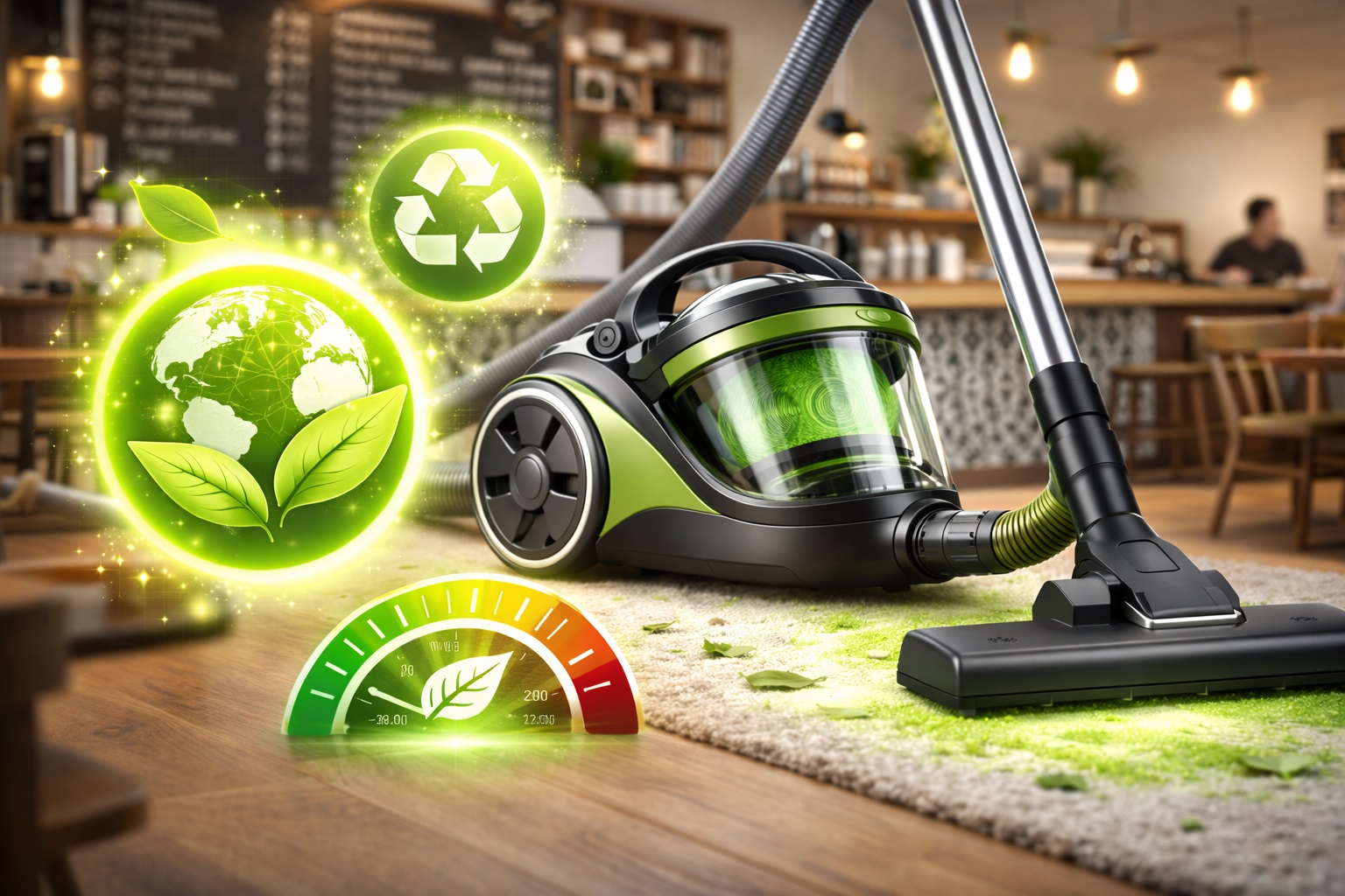 Eco Commercial Barrel Vacuum Cleaner for Coffee Shops & Green Businesses
