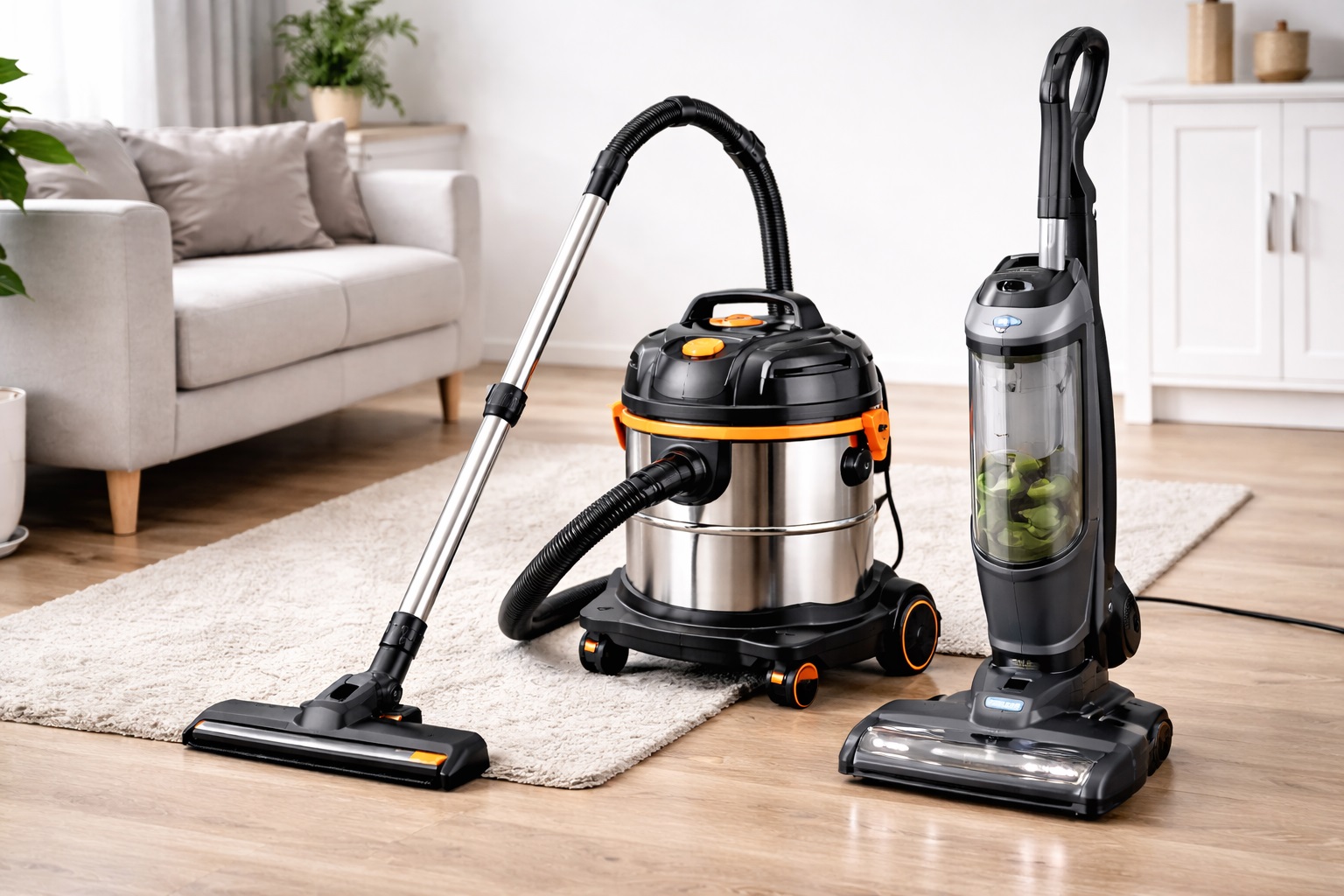 Barrel Wet and Dry Vacuum Cleaner – Stainless Steel Tank, Ergonomic Design, Powerful Suction