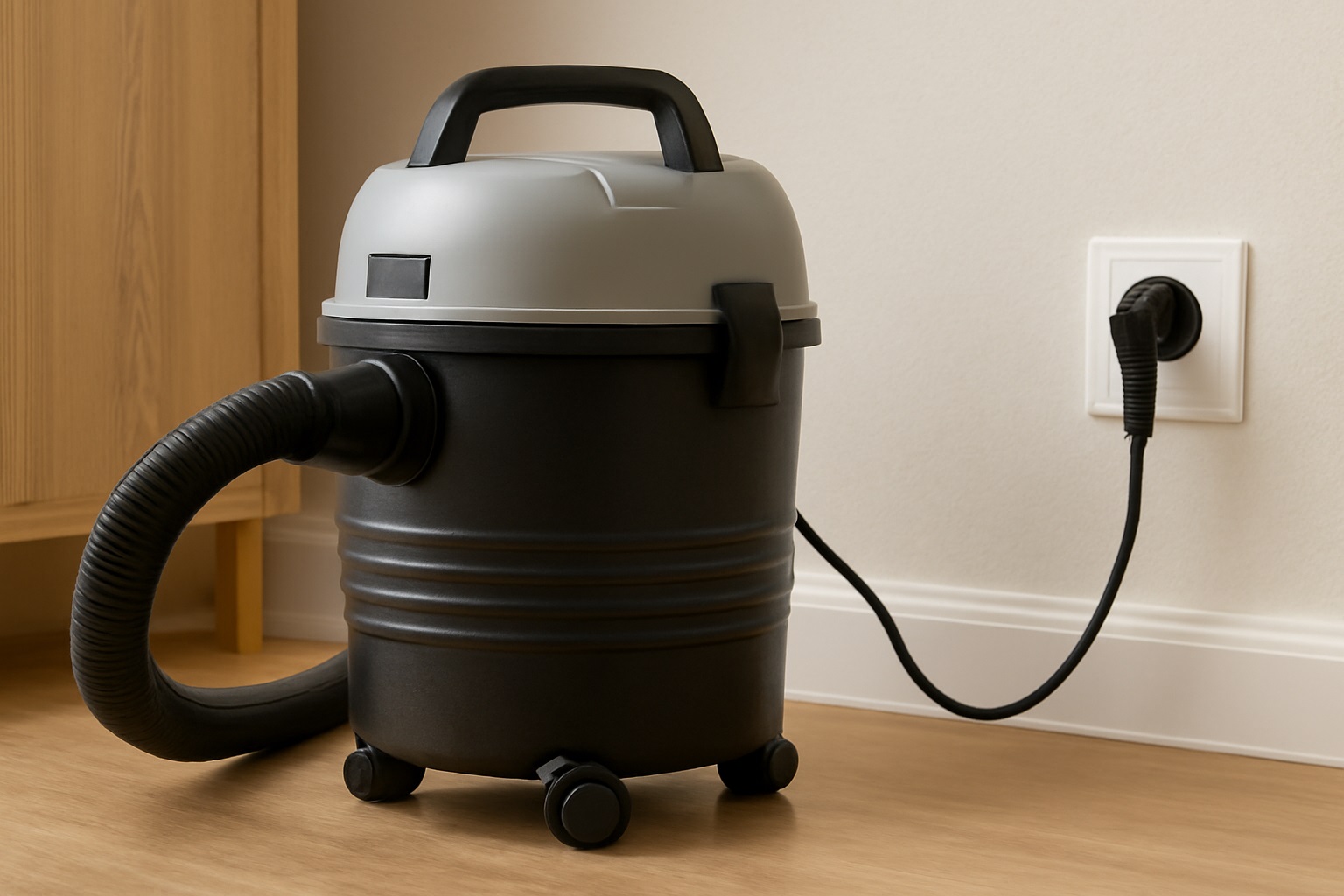 High-Suction Barrel Wet & Dry Vacuum Cleaner with Power Cord