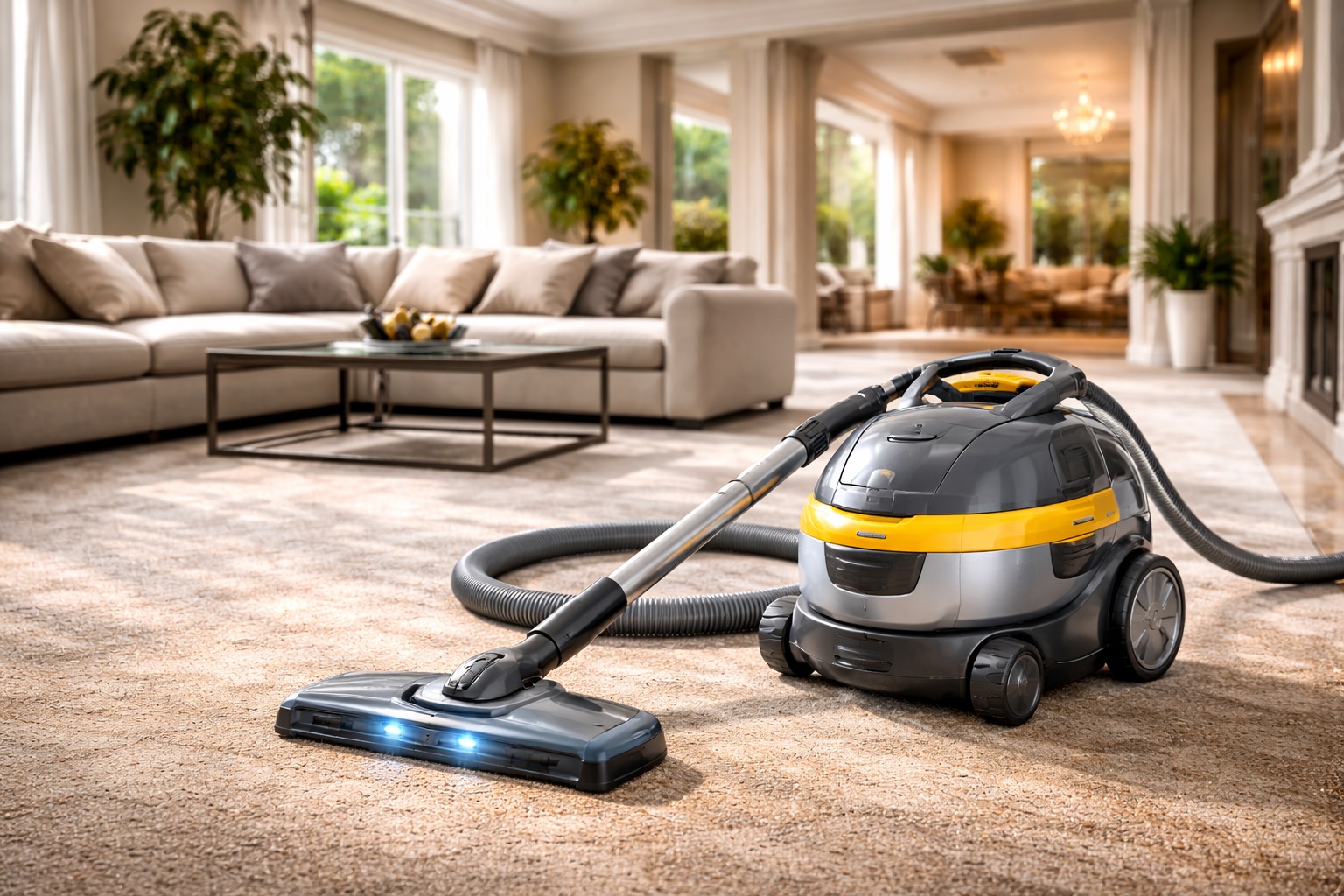 Powerful Canister Vacuum Cleaner for Large Homes and Commercial Use