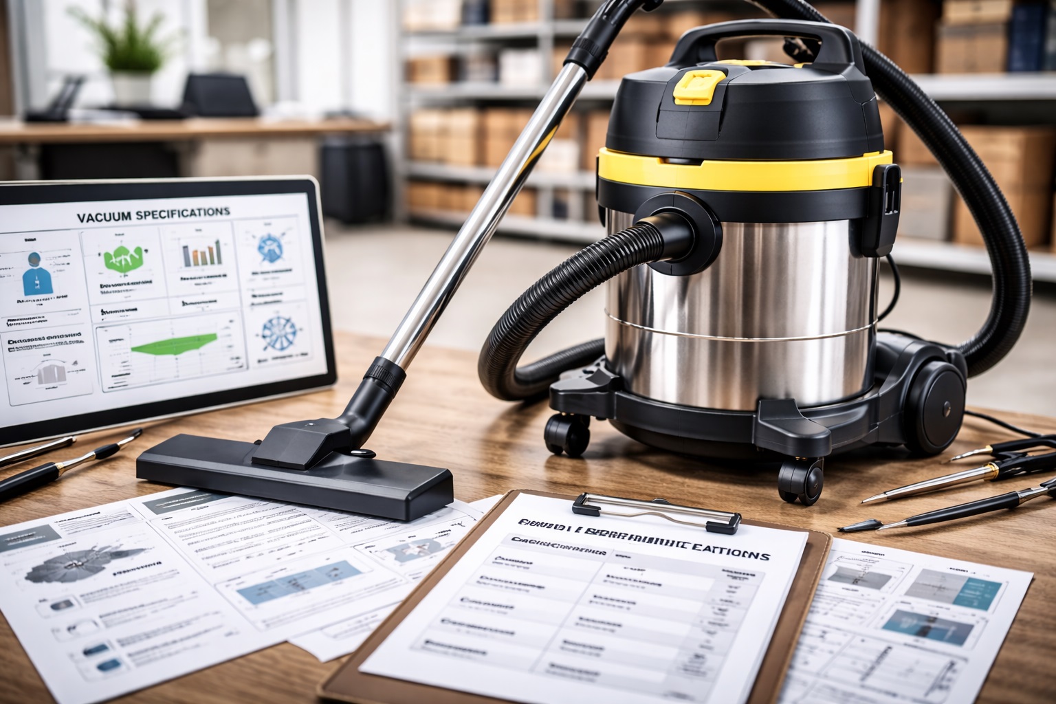 Commercial Vacuum Cleaner with Full Technical Specifications