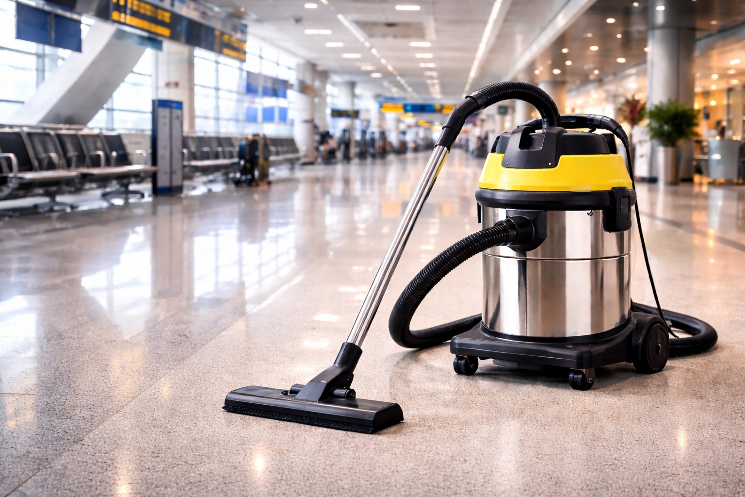 High-Capacity Vacuum Cleaner for Airports – Heavy Duty Commercial Floor Cleaning Machine