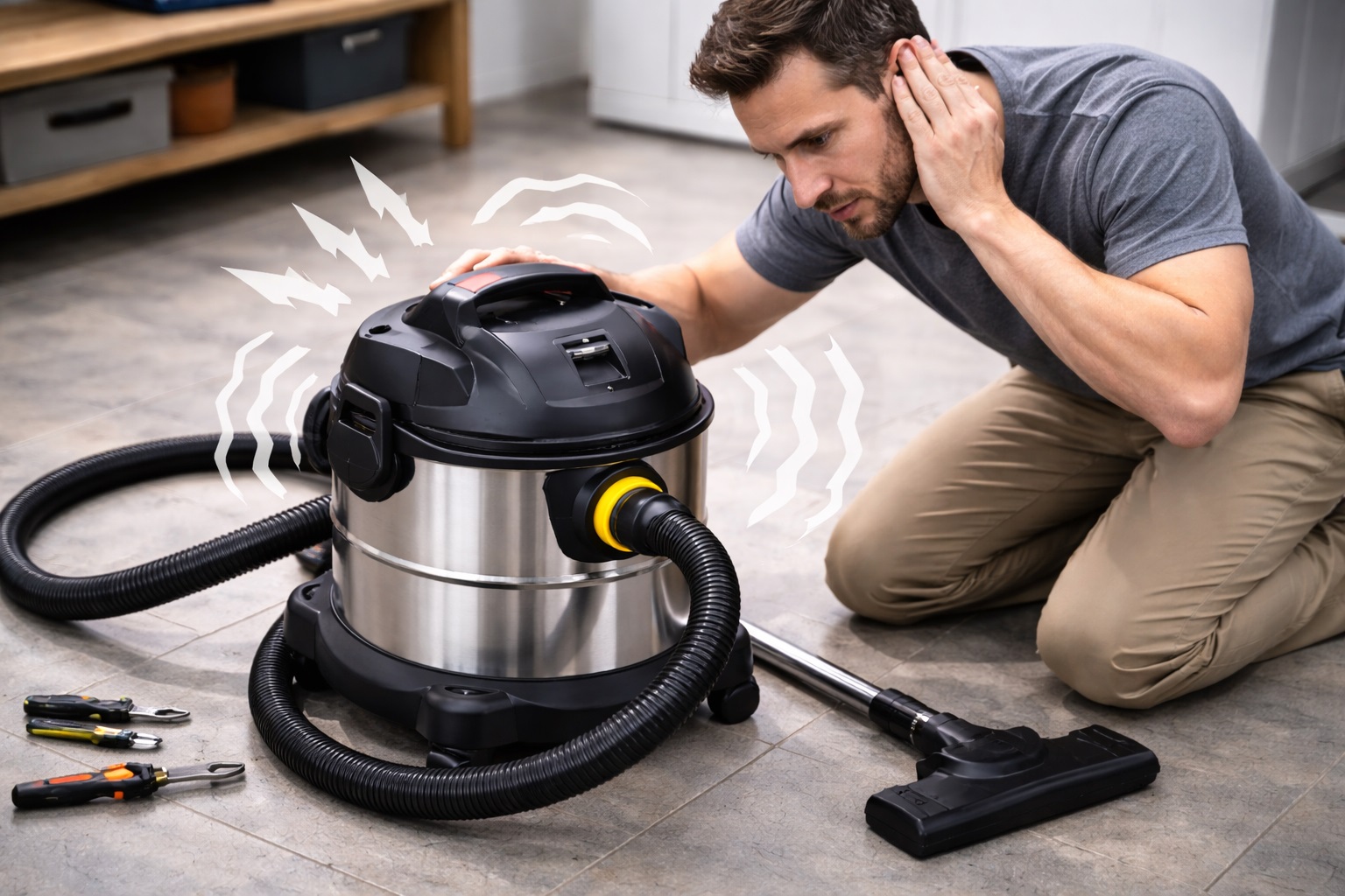 Stainless Steel Barrel Vacuum Cleaner with Low Noise and Easy Motor Troubleshooting