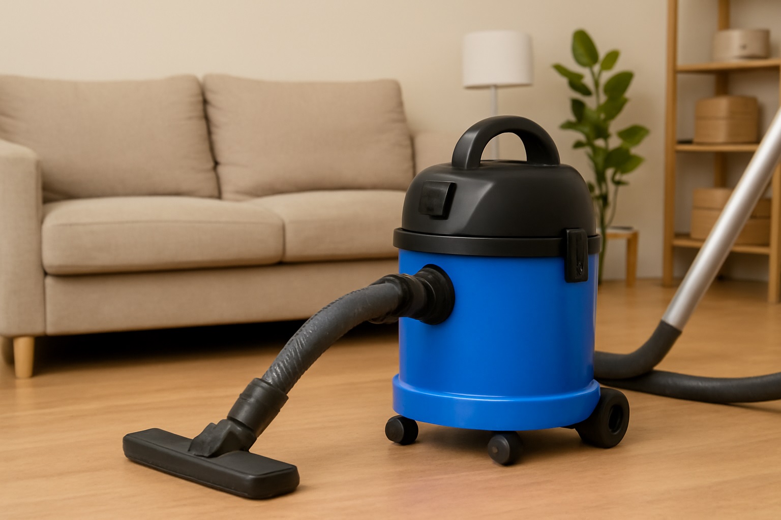 Blue Wet-Dry Vacuum Cleaner – Compact and Efficient for Home Cleaning