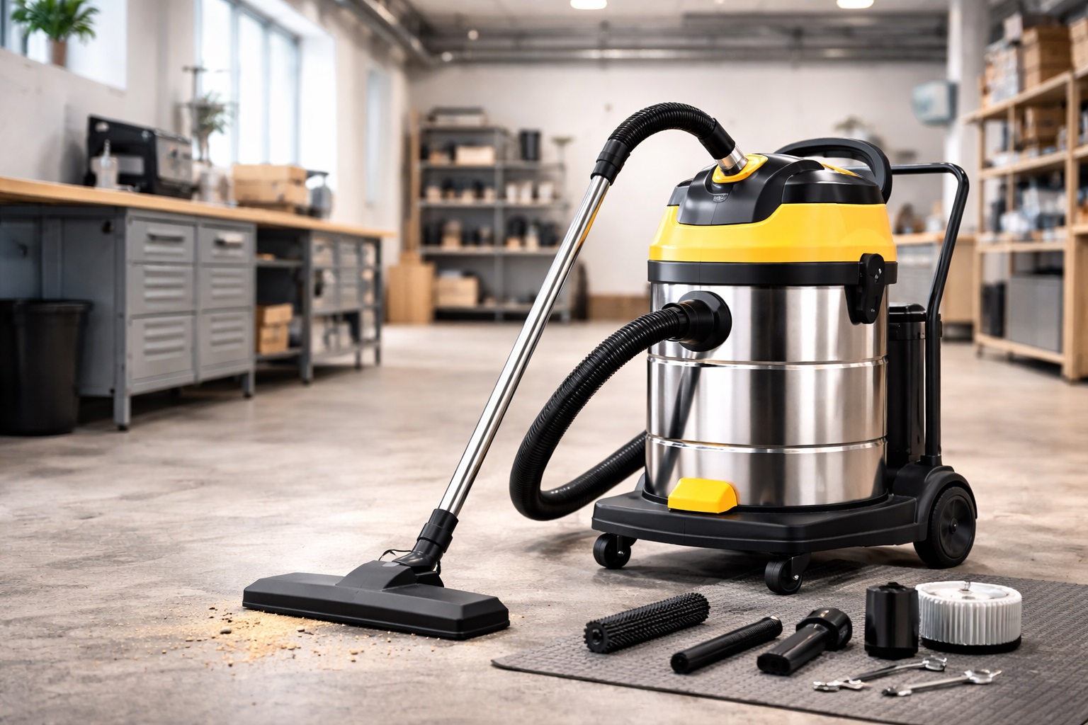 Heavy-Duty Commercial Vacuum Cleaner with Maintenance-Free Features