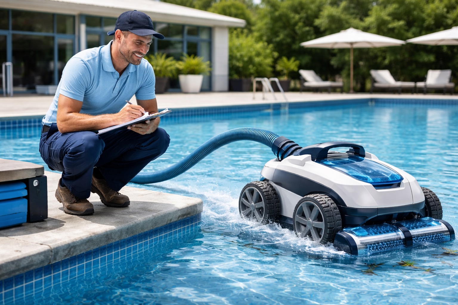 Commercial Automatic Robotic Pool Vacuum Cleaner for Professional Use