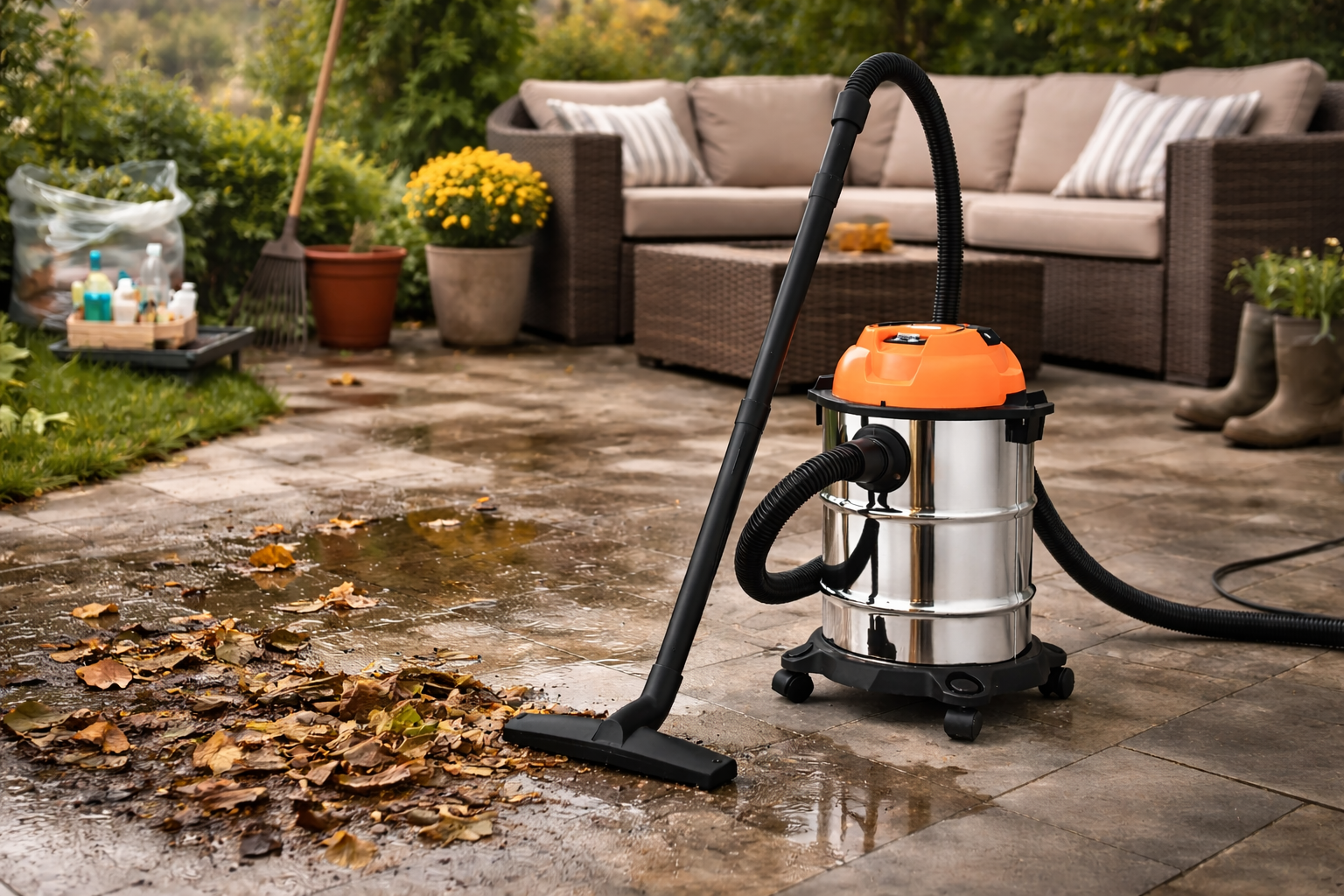 Outdoor Wet and Dry Vacuum Cleaner for Garden, Patio, and Car