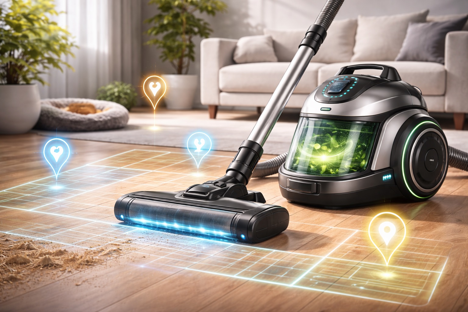 Smart Sensor Vacuum Cleaner with Mapping & Pet-Friendly Design | HEPA | Auto Path Control