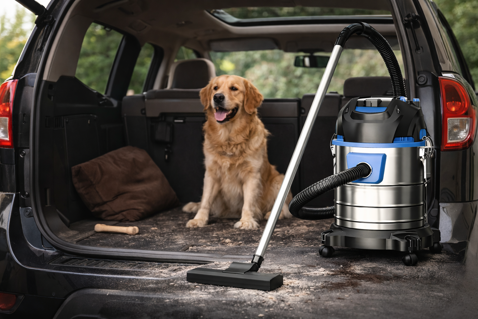 Pet Hair Car Vacuum Cleaner – 20L Wet & Dry Vacuum with Stainless Steel Tank for Vehicle Trunk Cleaning
