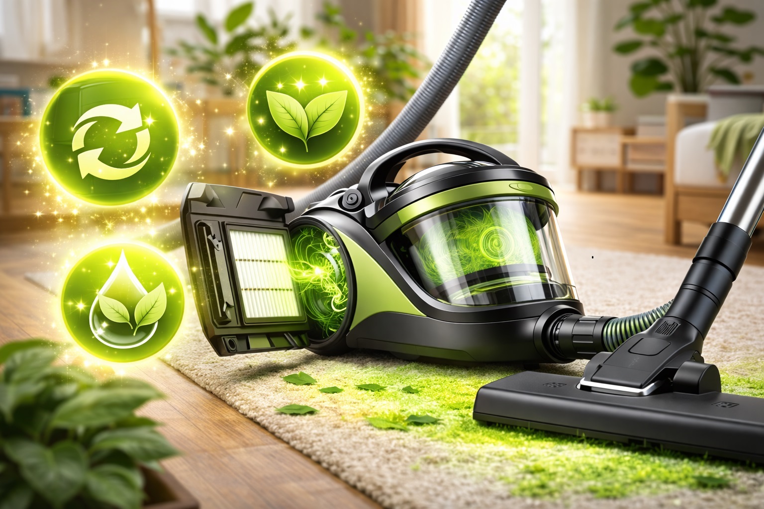 HEPA Eco Vacuum Cleaner with Washable Filter & Recyclable Design