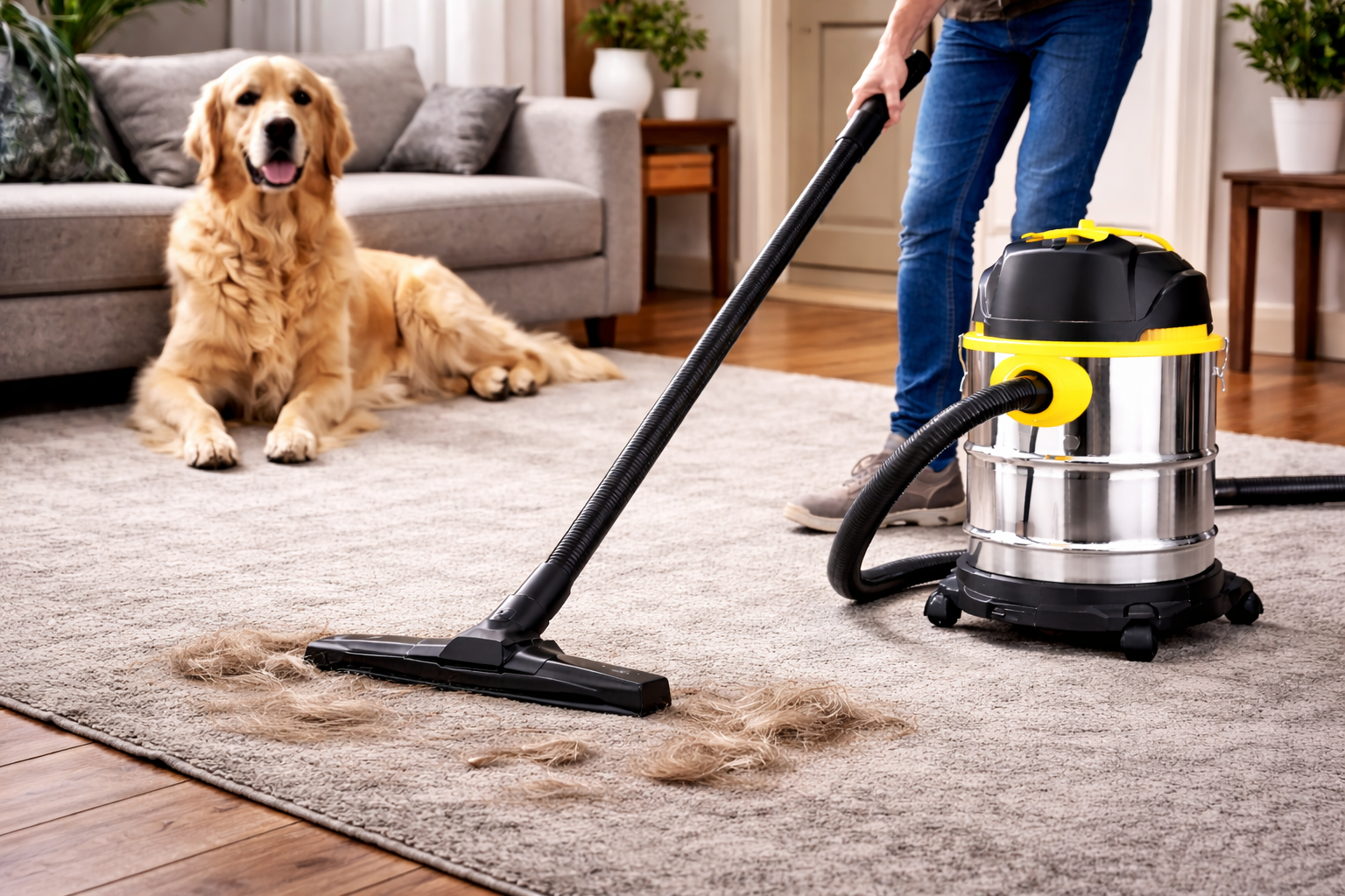 25L Pet Hair Wet and Dry Vacuum Cleaner with HEPA Filter for Carpets