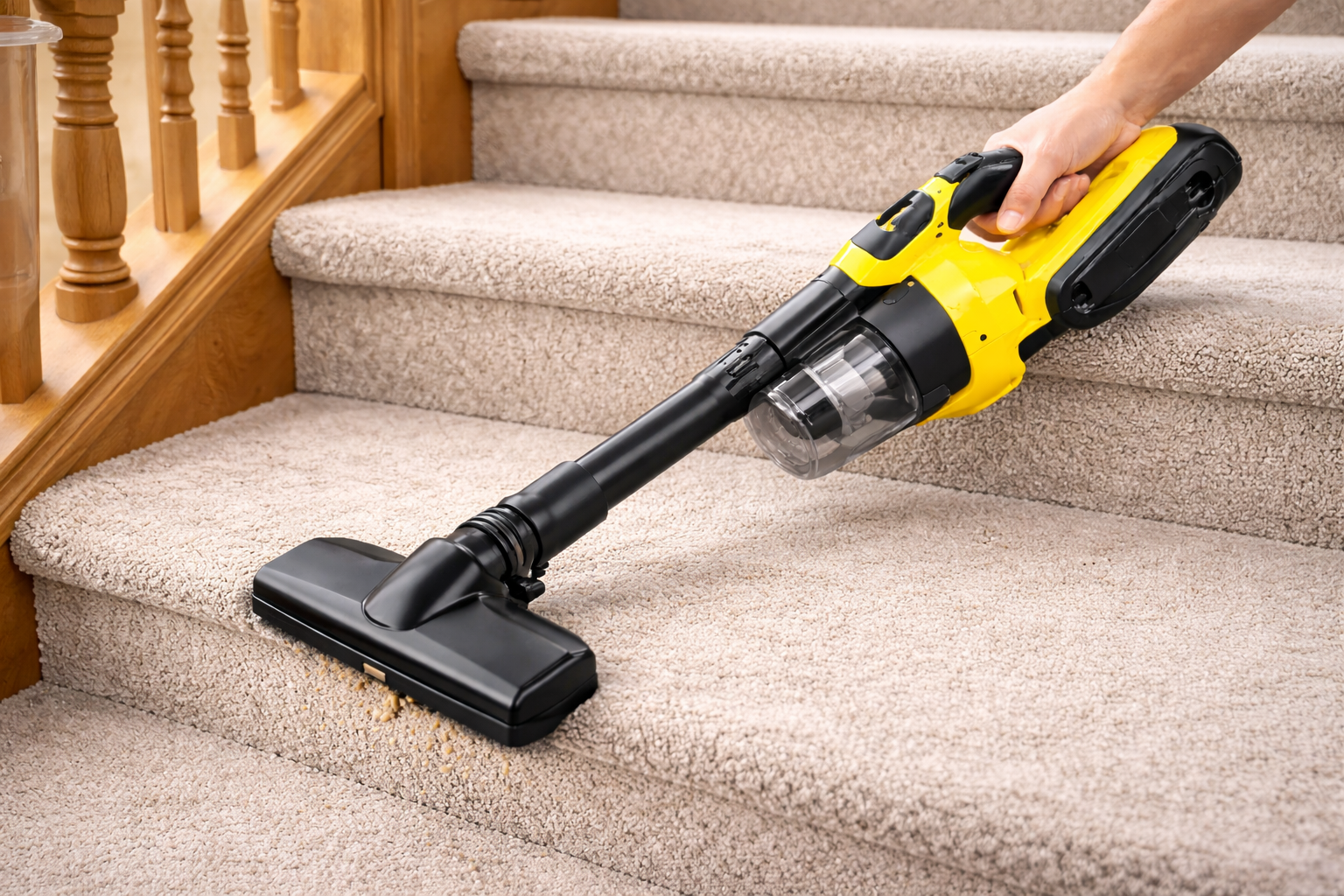 Cordless Curtain Vacuum Cleaner with Soft Brush Attachment for Dust Removal