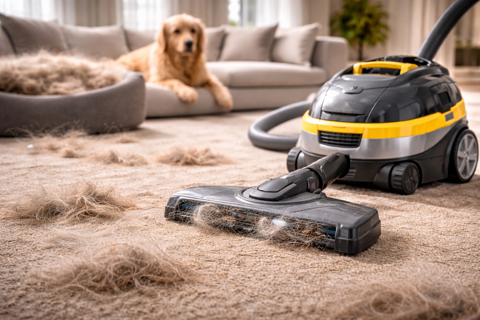 High Suction Pet Hair Canister Vacuum Cleaner for Carpet and Home Cleaning