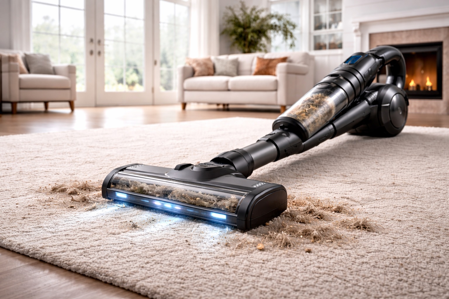 High-Power Cordless Stick Vacuum Cleaner for Large Homes with 28KPa Suction