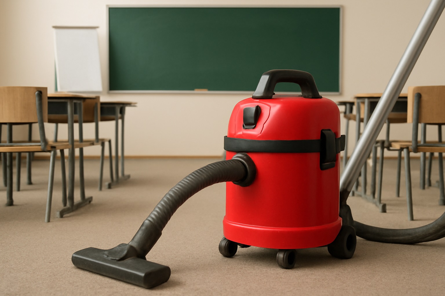 Red Wet-Dry Vacuum Cleaner – Ideal for Classroom and School Cleaning
