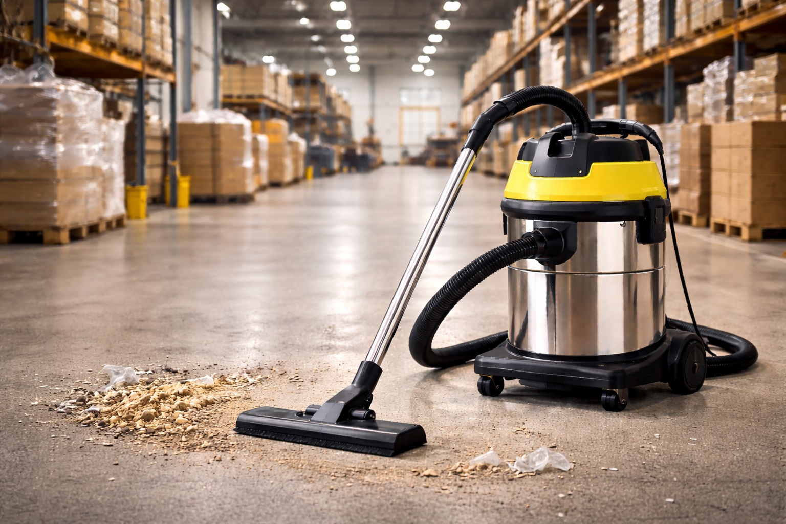 Warehouse Vacuum Cleaner – Heavy Duty Industrial Vacuum for Logistics & Storage Facilities