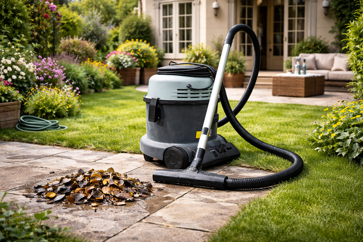 Outdoor Wet & Dry Vacuum Cleaner for Garden and Patio Debris
