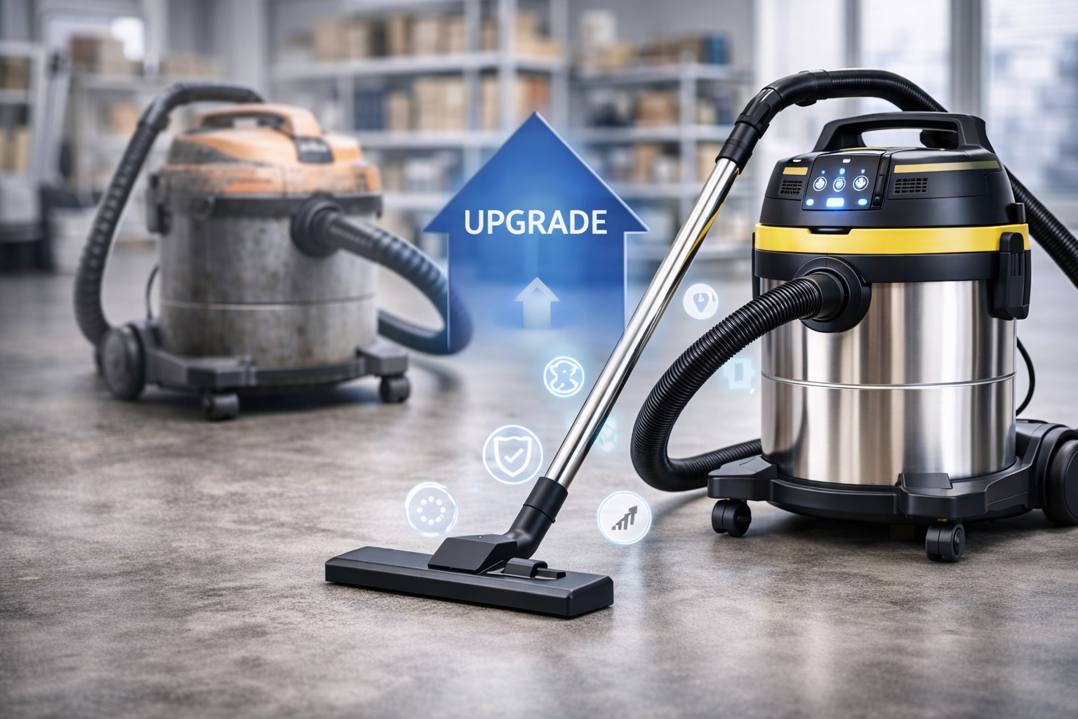 Smart Digital Commercial Vacuum Cleaner – Upgrade from Old Equipment