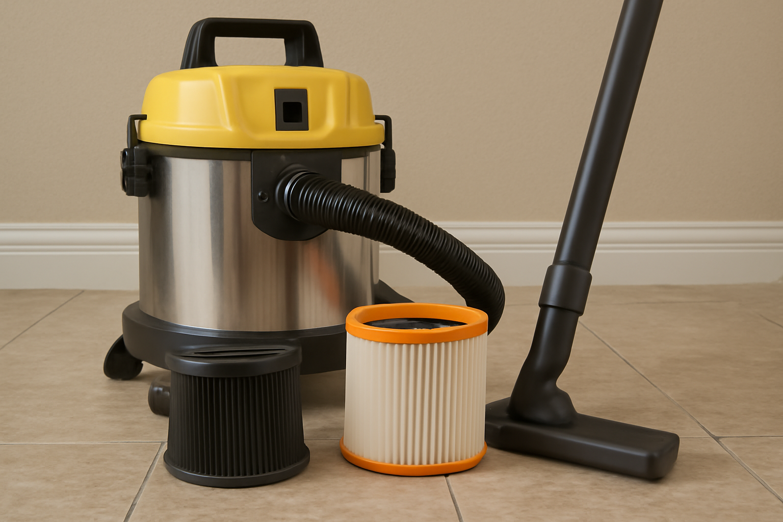 A9 Heavy-Duty Wet & Dry Vacuum Cleaner with Replaceable Filters – Stainless Steel Tank, High Suction & Multi-Surface Cleaning