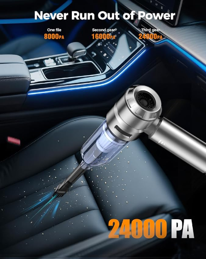 LX-CVC-BS120PRO Cordless Car Vacuum Cleaner with 24000Pa Suction, 3 Modes & Multiple Attachments