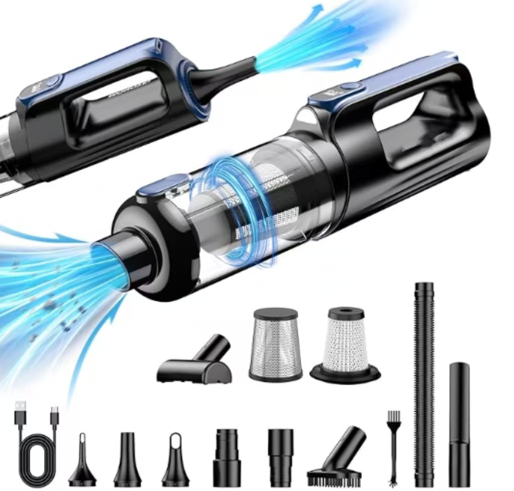 LX-CVC-BS100 2-in-1 Cordless Car Vacuum Cleaner with 18000Pa Suction Power, Brushless Motor & 12 Attachments