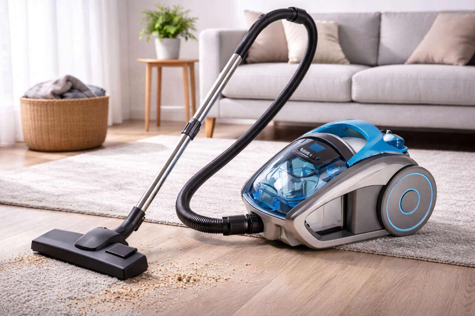 High Capacity Wet & Dry Canister Vacuum Cleaner – Kitchen Spill & Hardwood Floor Cleaning Solution