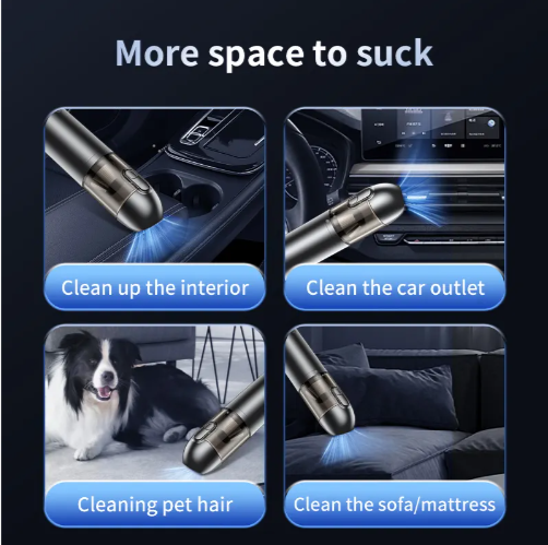 LX-WVC-Mini Cordless Vacuum Cleaner – 16000Pa Powerful Suction, USB-C Rechargeable, Dual Filter, for Car, Home & Pet