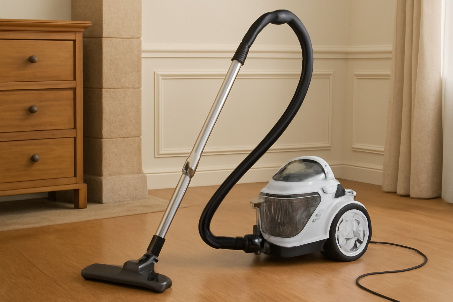 Compact Cyclonic Vacuum Cleaner – Transparent Dustbin Canister Vac for Home with HEPA Filter & Long Reach Hose J10