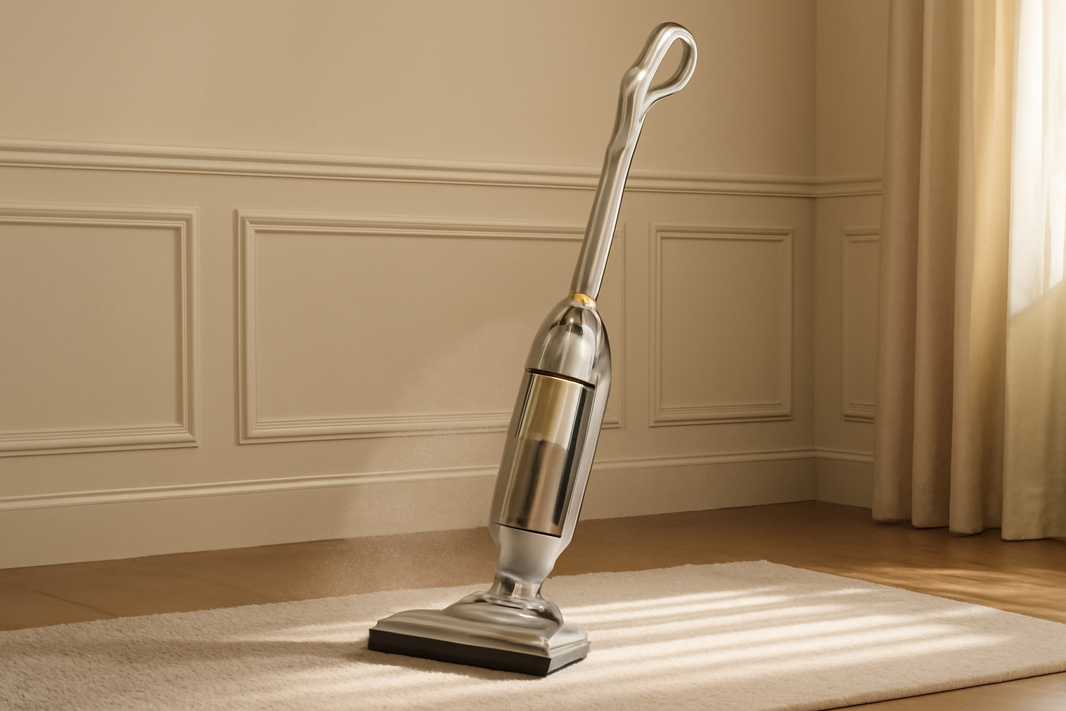 Stainless Steel Upright Vacuum Cleaner – Sleek Stick Vac for Modern Homes with Powerful Suction & Ergonomic Handle J12