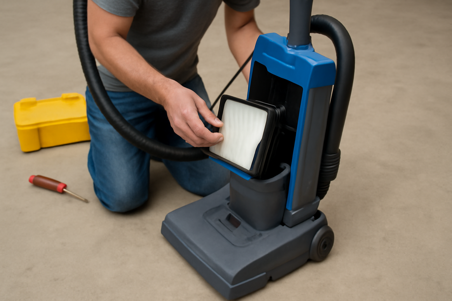 J7 HEPA Filter Replacement for Upright Commercial Vacuum Cleaner - Maintenance & Repair Component Kit